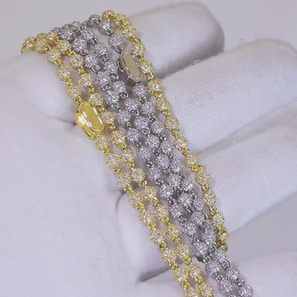 Custom 4mm Fully Iced-Out Ball Chain | Versatile Hip Hop Jewelry for Men | Caratix