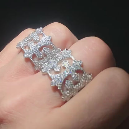 D-Color Moissanite Hip Hop Ring | S925 Silver Unisex Iced Out Fashion Jewelry