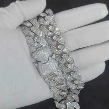 18MM 3-Row Cuban Chain Necklace – Hip Hop Iced