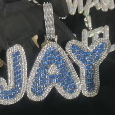 Colored CZ Letter Pendant | DIY Custom Initial Hip Hop Trendy Necklace