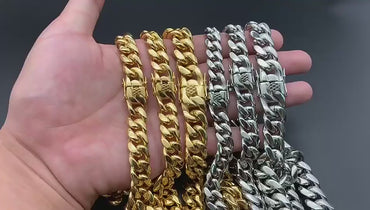 CARÁTIX 6mm Gold 316L Stainless Steel Cuban Link Chain Necklace – High Polished Men’s Jewelry Gift