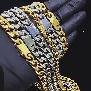 CARÁTIX – 8–16mm Miami Curb Cuban Link Chain Necklace | Hip Hop Iced Out Jewelry for Men & Women, Rapper Street Style