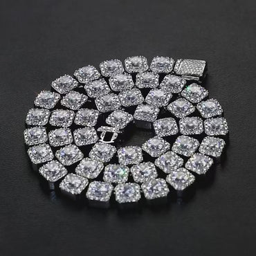 CARÁTIX 10mm Iced Out CZ Tennis Link Chain Bracelet & Necklace