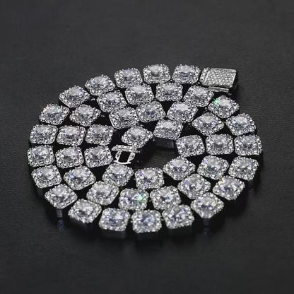 CARÁTIX 10mm Iced Out CZ Tennis Link Chain Bracelet & Necklace