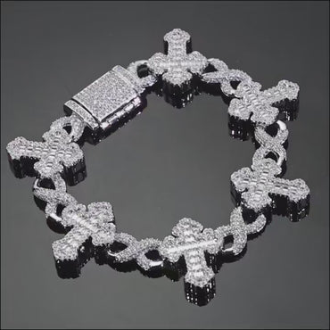 15mm 925 Silver Moissanite Cross Necklace for Men – Customizable Luxury Jewelry