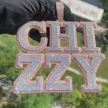 Iced Out Letter & Number Pendant | DIY CZ Initial Hip Hop Custom Necklace