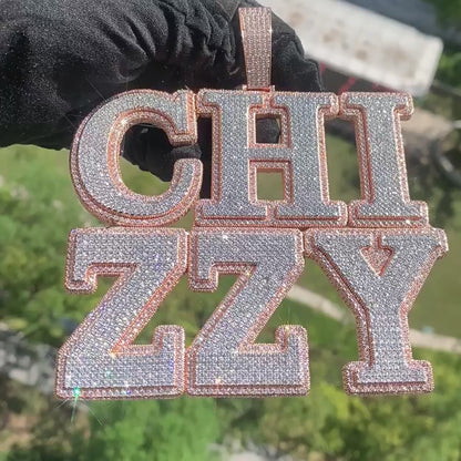 Iced Out Letter & Number Pendant | DIY CZ Initial Hip Hop Custom Necklace