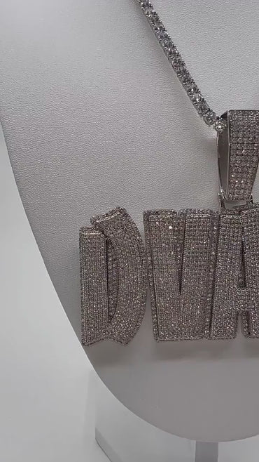 Two-Tone Letter Pendant Necklace | DIY CZ Iced Out Hip Hop Men’s Jewelry