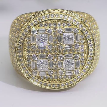 D-Color Moissanite Hip Hop Ring | S925 Silver Unisex Iced Out Fashion Jewelry