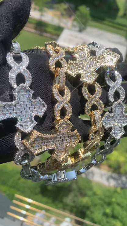 Cross Necklace Figure 8 Chain Zircon Hip Hop Jewelry for Men | Caratix Jewelry