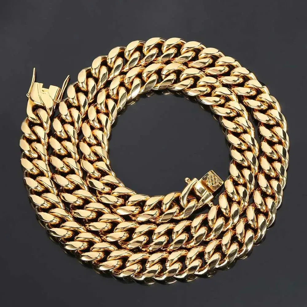 Rainbow Cuban Link Necklace for Men | Stainless Steel Miami Hip Hop Chain 6–16MM - CaratixJewelry