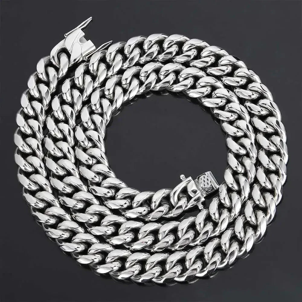 Rainbow Cuban Link Necklace for Men | Stainless Steel Miami Hip Hop Chain 6–16MM - CaratixJewelry