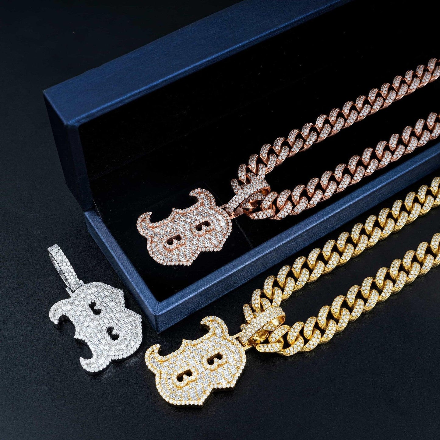 Rectangular Moissanite Letter Hip-Hop Pendant – S925 Silver Moissanite Jewelry - CaratixJewelry