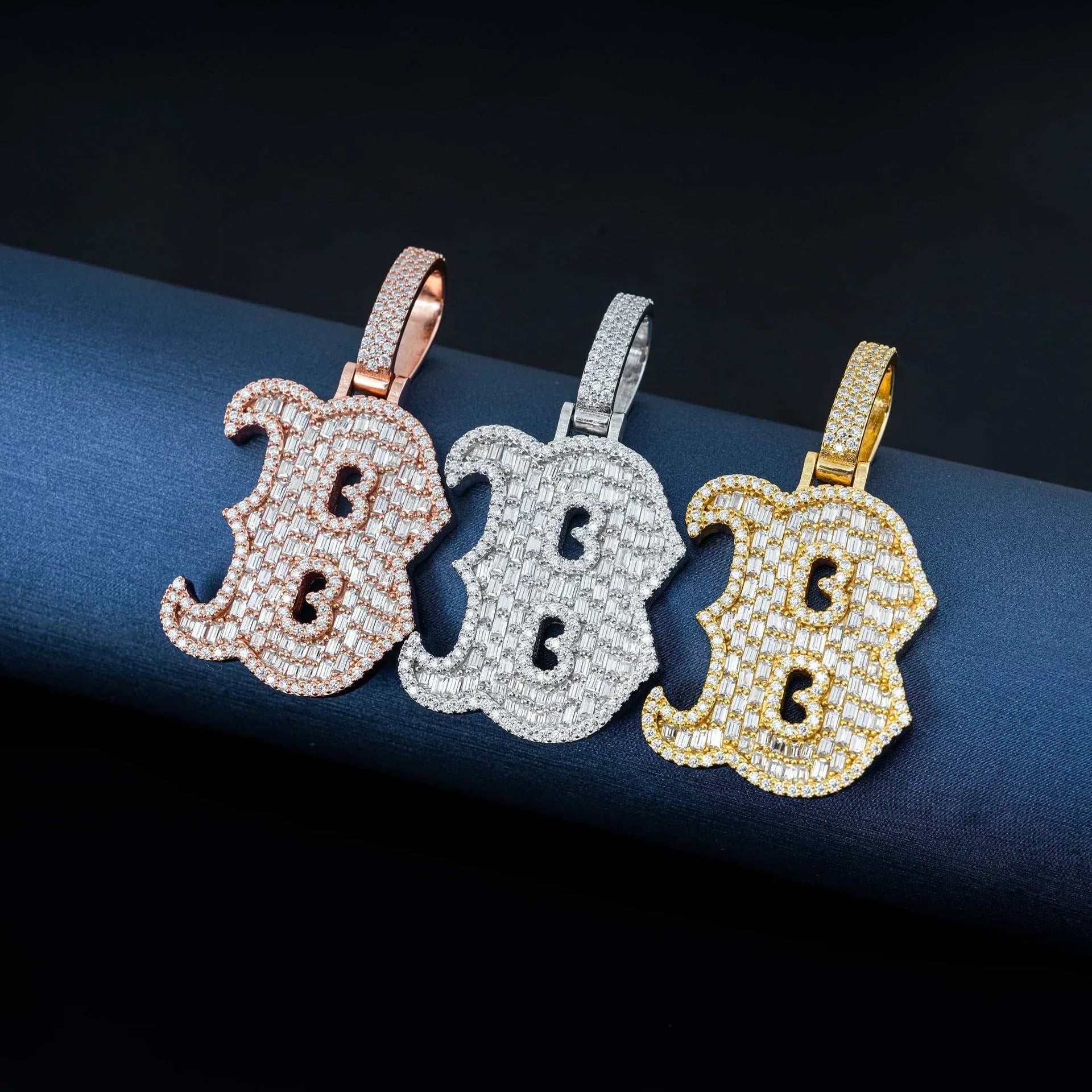 Rectangular Moissanite Letter Hip-Hop Pendant – S925 Silver Moissanite Jewelry - CaratixJewelry