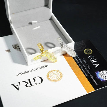 S925 Gold-Plated Fully Iced Moissanite Pendant – Hip-Hop Single Pendant Jewelry - CaratixJewelry