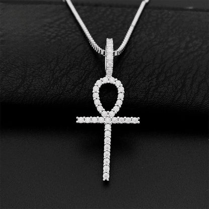 S925 Silver 2.0MM Moissanite Cross Pendant – Hip-Hop Necklace Accessory, High-Quality Jewelry - CaratixJewelry