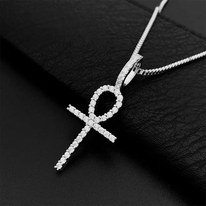 S925 Silver 2.0MM Moissanite Cross Pendant – Hip-Hop Necklace Accessory, High-Quality Jewelry - CaratixJewelry