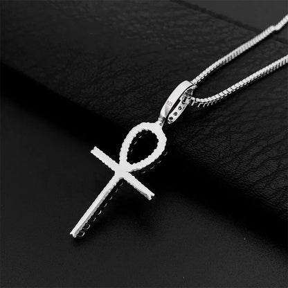 S925 Silver 2.0MM Moissanite Cross Pendant – Hip-Hop Necklace Accessory, High-Quality Jewelry - CaratixJewelry