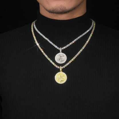 S925 Silver D Color Moissanite Disc Pendant – Single Pendant, Hip-Hop Style Jewelry - CaratixJewelry