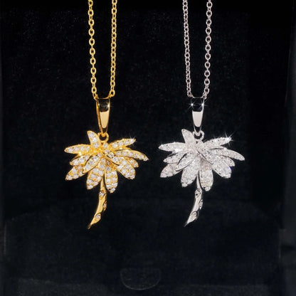 S925 Silver D Color Moissanite Palm Tree Pendant Necklace – Hip-Hop Jewelry, Trendy Accessory - CaratixJewelry