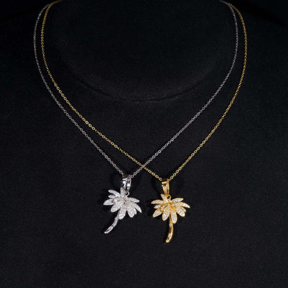 S925 Silver D Color Moissanite Palm Tree Pendant Necklace – Hip-Hop Jewelry, Trendy Accessory - CaratixJewelry