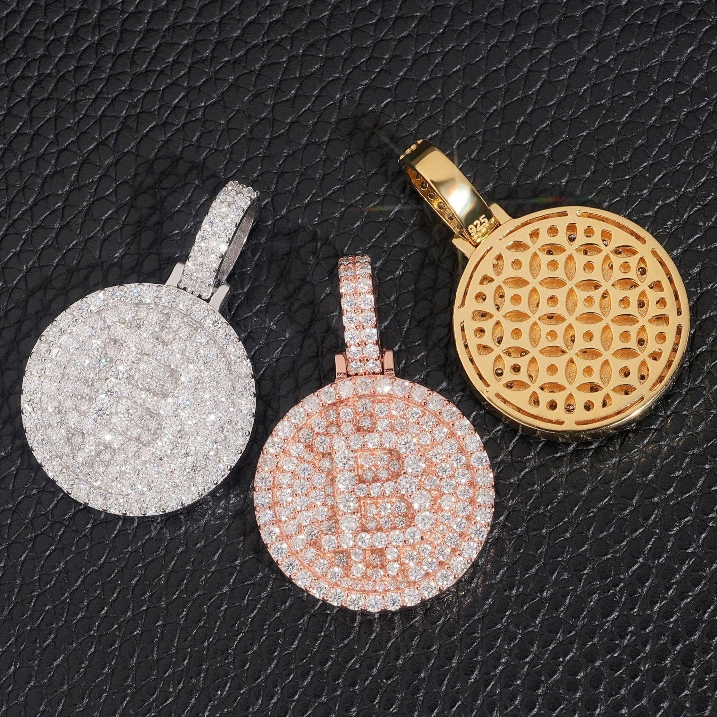S925 Silver Moissanite Bitcoin Pendant – Hip-Hop European & American Trendy Jewelry - CaratixJewelry