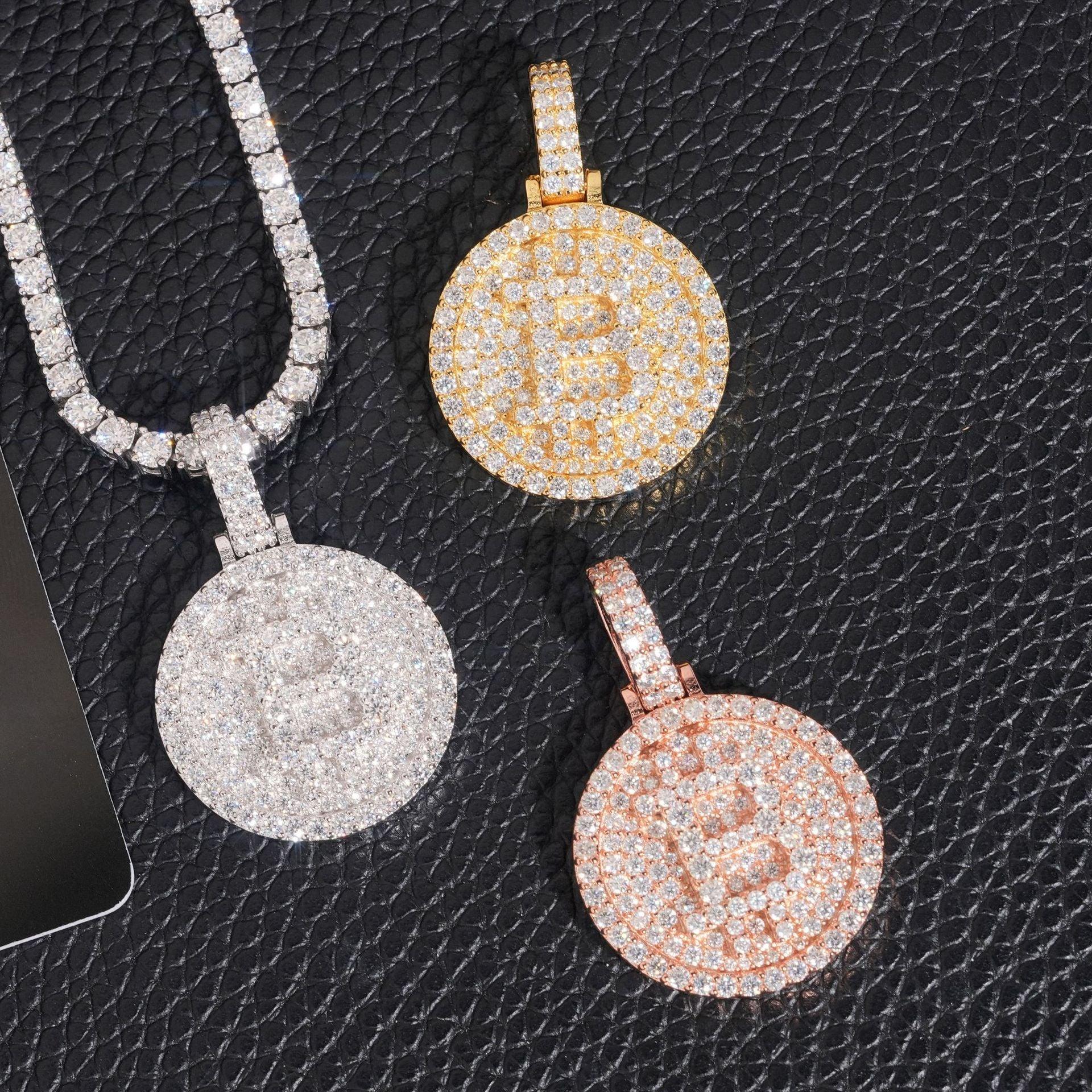 S925 Silver Moissanite Bitcoin Pendant – Hip-Hop European & American Trendy Jewelry - CaratixJewelry