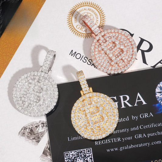 S925 Silver Moissanite Bitcoin Pendant – Hip-Hop European & American Trendy Jewelry - CaratixJewelry