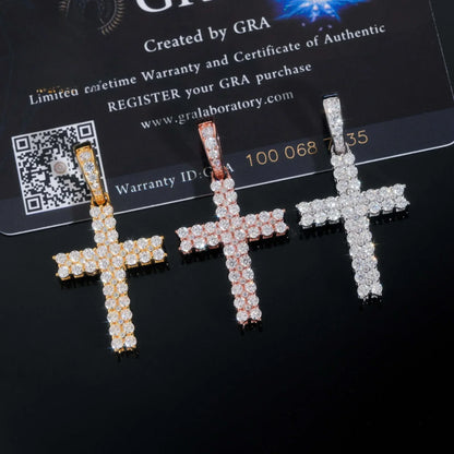 S925 Silver Moissanite Cross Pendant – High-Quality Jewelry, Sparkling Design - CaratixJewelry