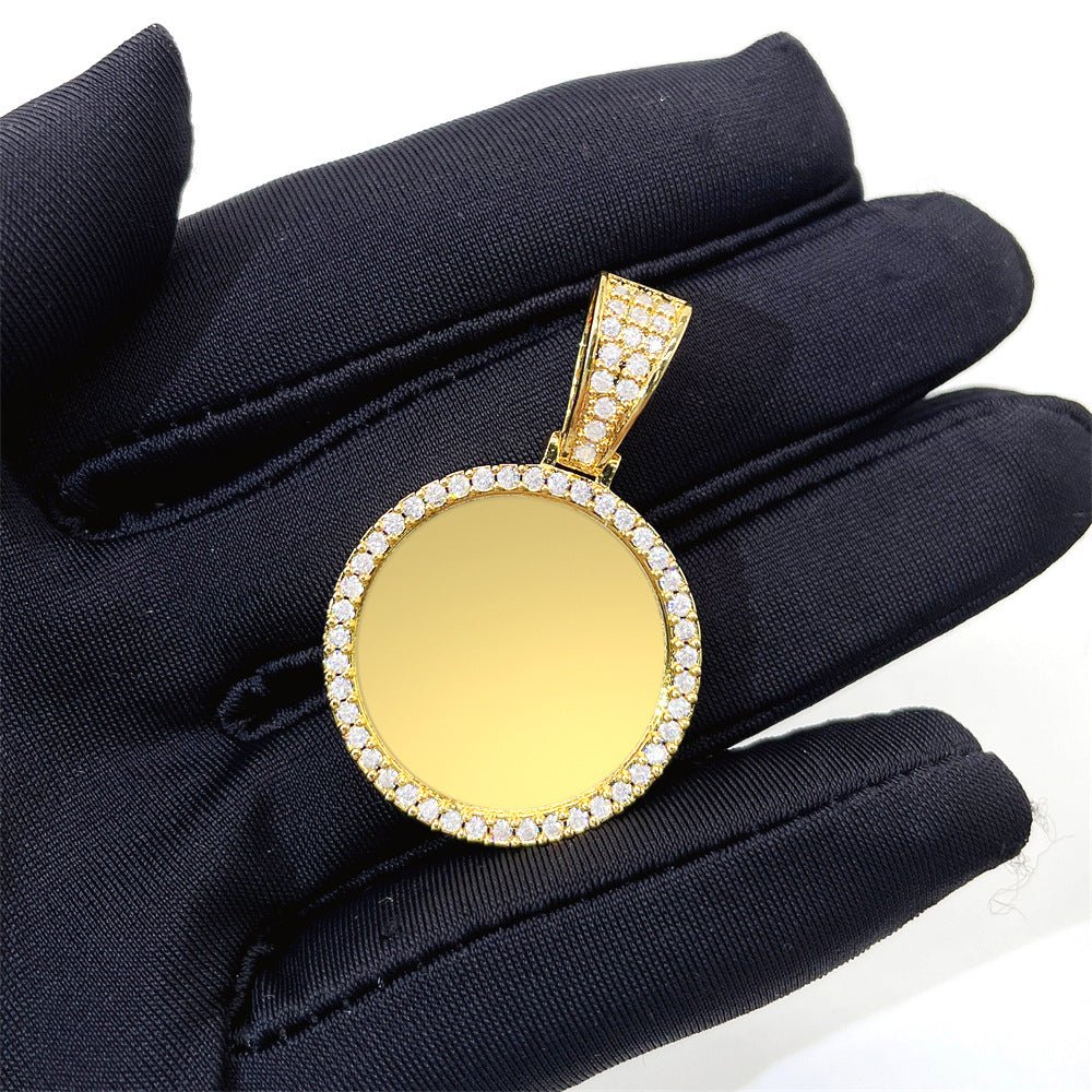 S925 Silver Moissanite Custom Photo Pendant – Hip - Hop Jewelry Picture Frame Necklace - CaratixJewelry