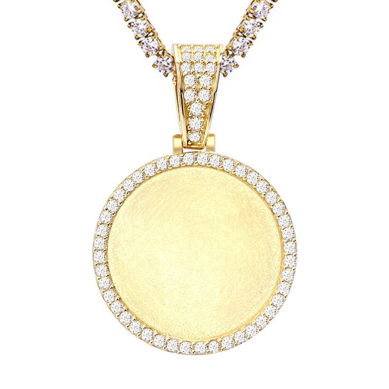 S925 Silver Moissanite Custom Photo Pendant – Hip - Hop Jewelry Picture Frame Necklace - CaratixJewelry
