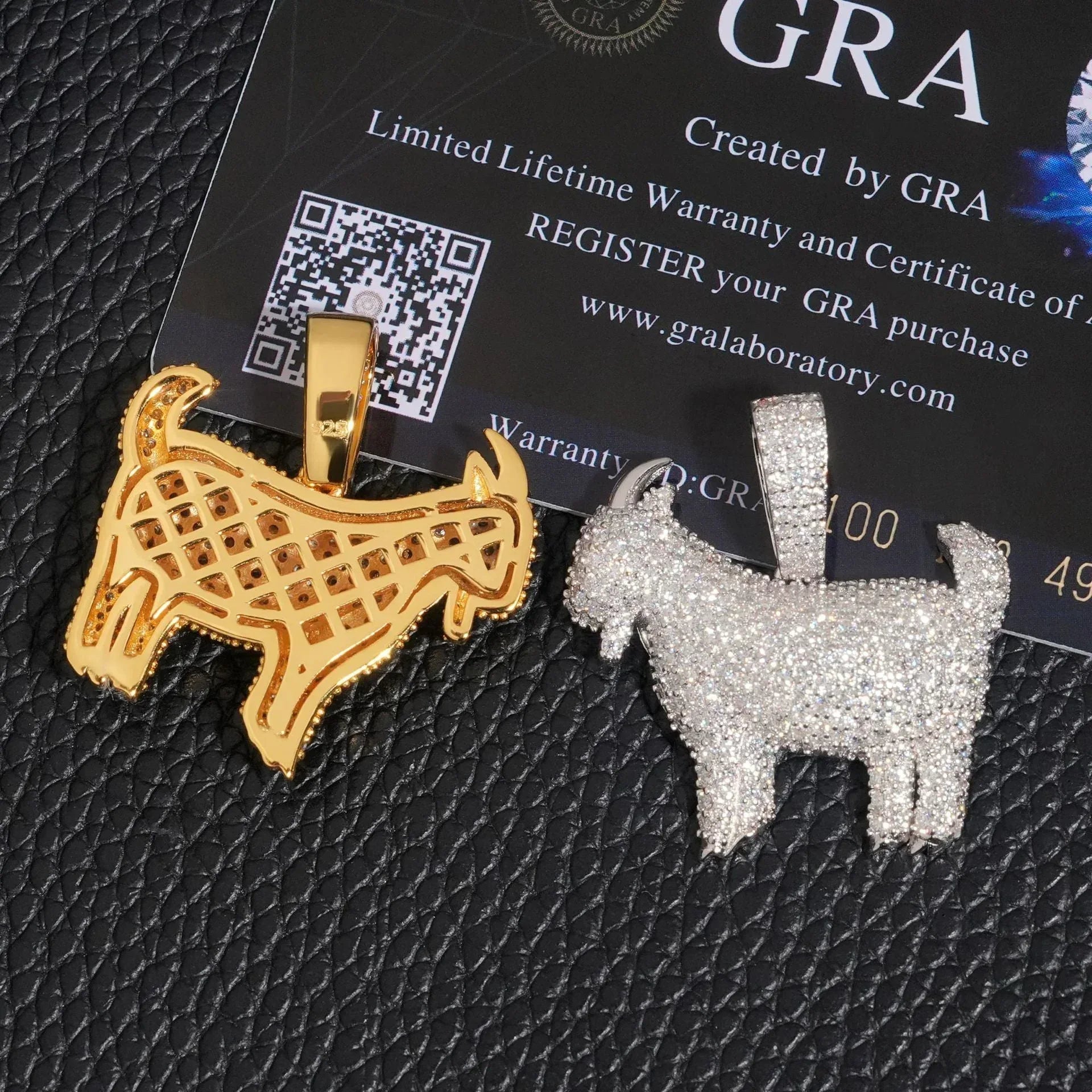 S925 Silver Moissanite Lamb Pendant – Unisex Hip-Hop Style Jewelry, Personalized Necklace - CaratixJewelry