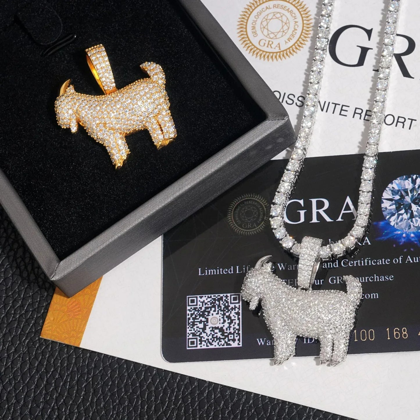 S925 Silver Moissanite Lamb Pendant – Unisex Hip-Hop Style Jewelry, Personalized Necklace - CaratixJewelry