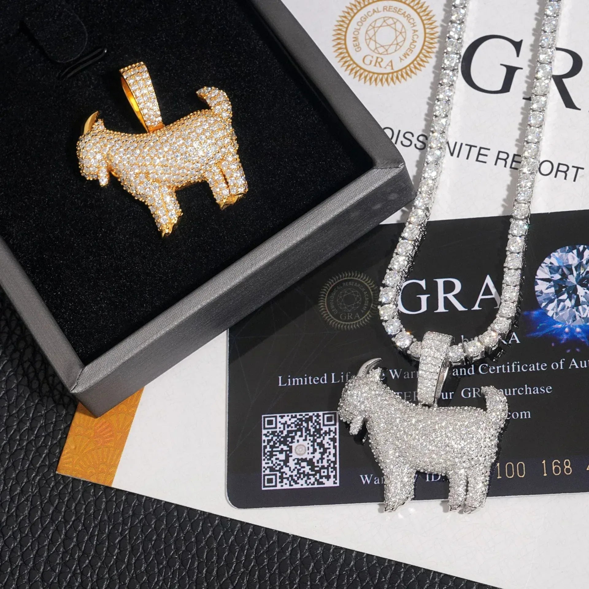 S925 Silver Moissanite Lamb Pendant – Unisex Hip-Hop Style Jewelry, Personalized Necklace - CaratixJewelry