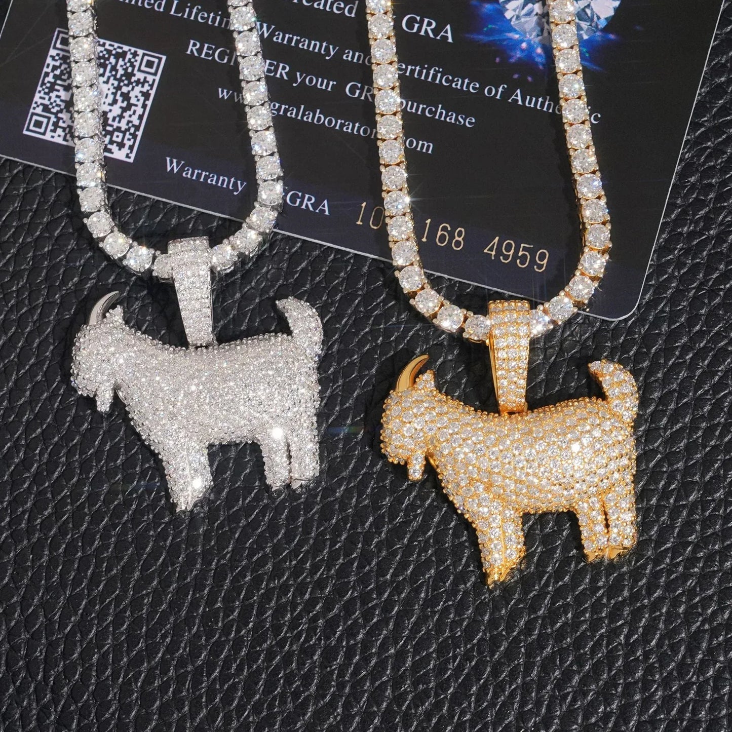 S925 Silver Moissanite Lamb Pendant – Unisex Hip-Hop Style Jewelry, Personalized Necklace - CaratixJewelry