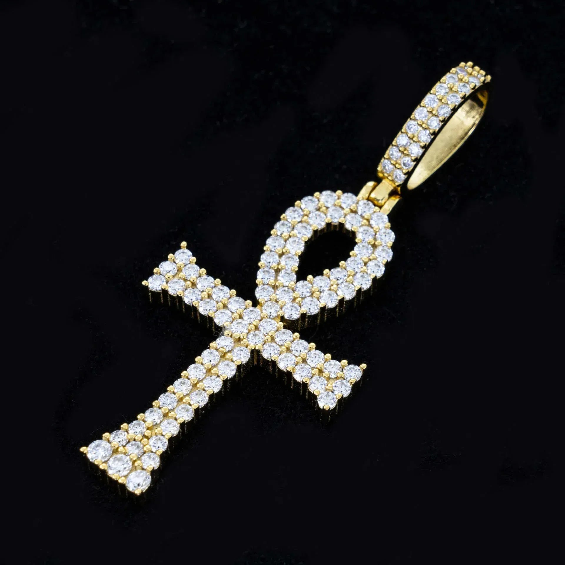 S925 Silver Moissanite Letter Pendant – Unisex Hip-Hop Style, Trendy Jewelry - CaratixJewelry