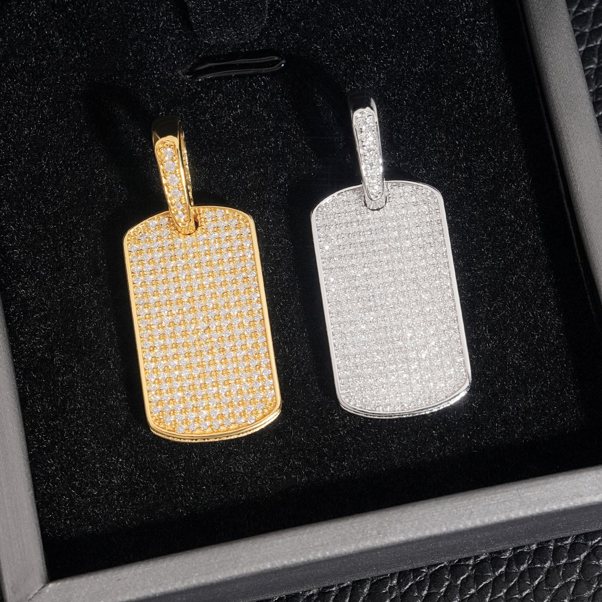 S925 Silver Moissanite Rectangular Pendant – Hip - Hop Rapper Trendy Jewelry - CaratixJewelry