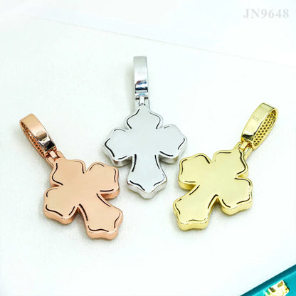 S925 Silver Moissanite Step-Cut Cross Pendant – Mini Hip-Hop Style Necklace - CaratixJewelry