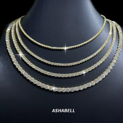 S925 Sterling Silver Moissanite Tennis Chain Necklace – Unisex Iced-Out Tennis Jewelry - CaratixJewelry