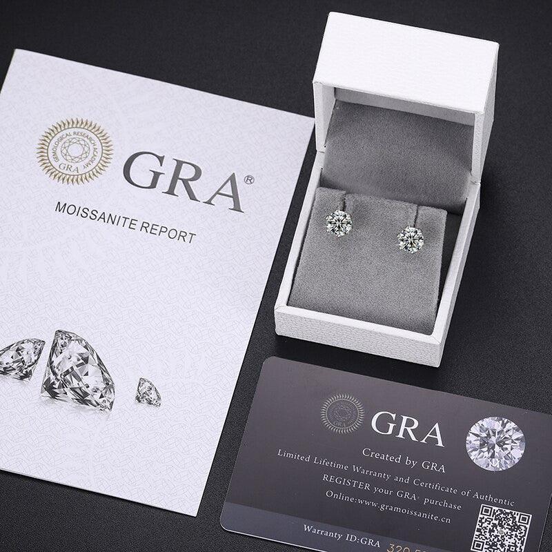 Solid 925 Sterling 6-Claw 0.5/1CT D Color VVS Bling Earrings - CaratixJewelry