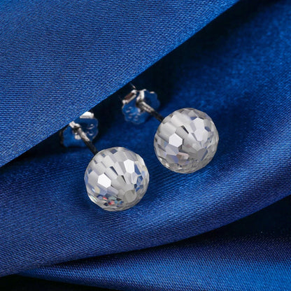 Solid 925 Silver VVS Moissanite Disco Ball Bling Earrings - CaratixJewelry
