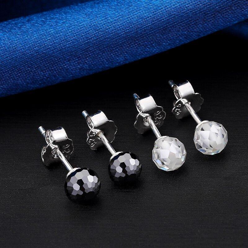 Solid 925 Silver VVS Moissanite Disco Ball Bling Earrings - CaratixJewelry