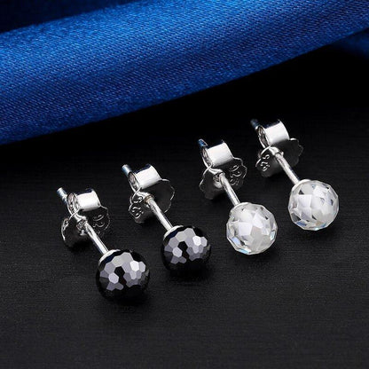 Solid 925 Silver VVS Moissanite Disco Ball Bling Earrings - CaratixJewelry