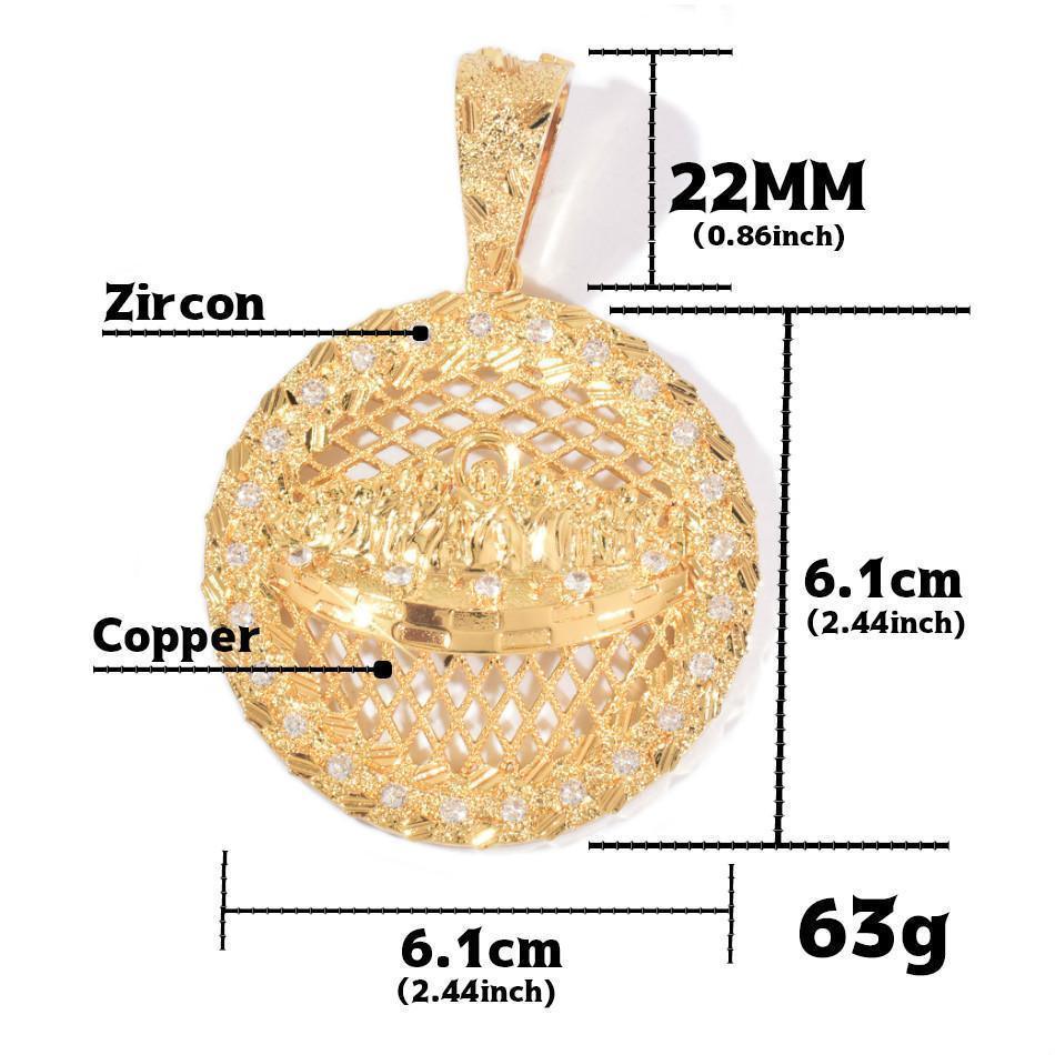 Trendy Jesus Disc Pendant Iced Out Synthetic Moissanite Necklace - CaratixJewelry