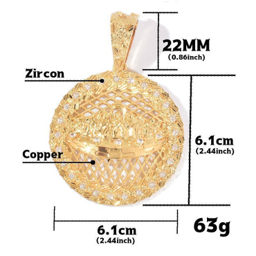 Trendy Jesus Disc Pendant Iced Out Synthetic Moissanite Necklace - CaratixJewelry