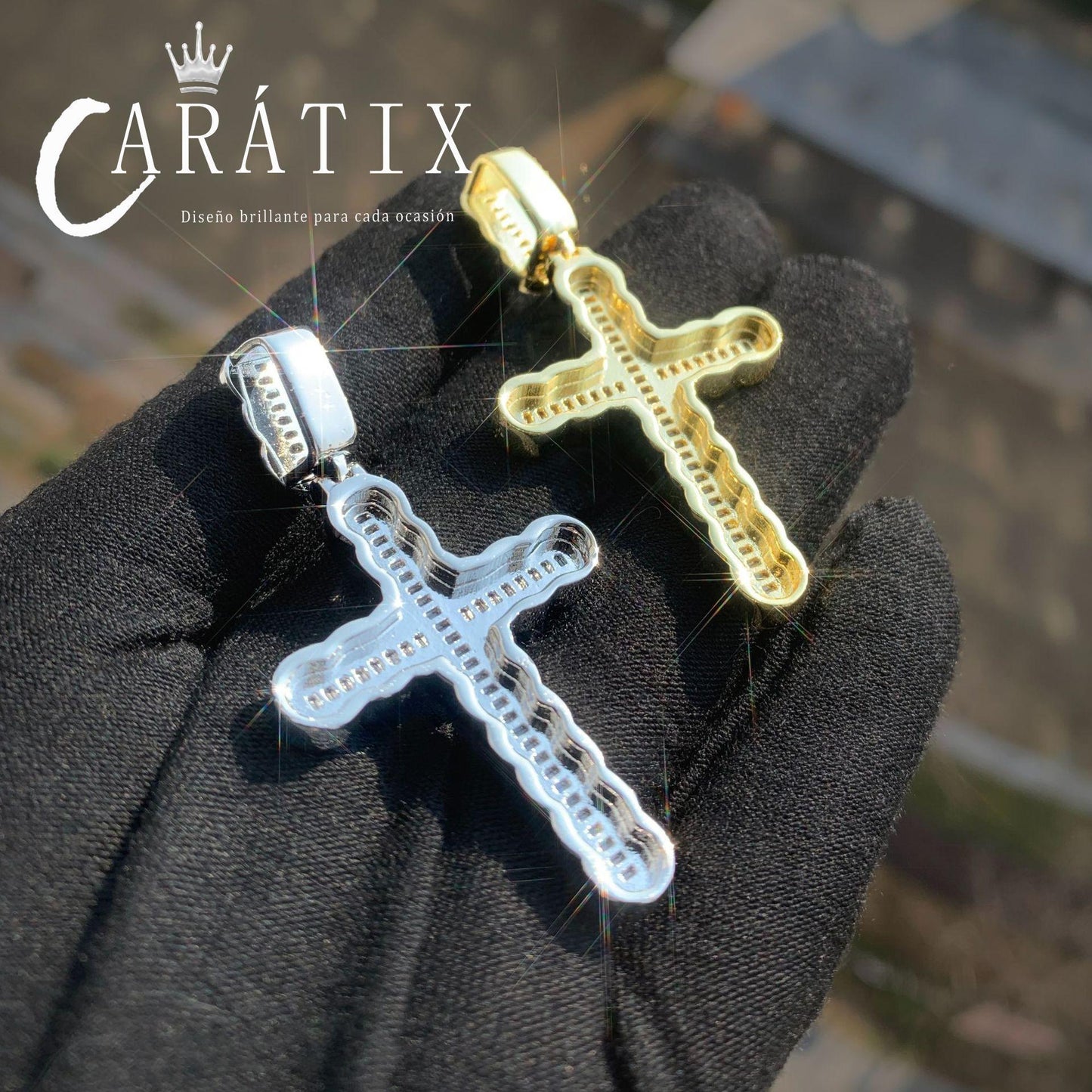 Trendy Ladder Cross Pendant Necklace | Hip Hop Bling Jewelry - CaratixJewelry