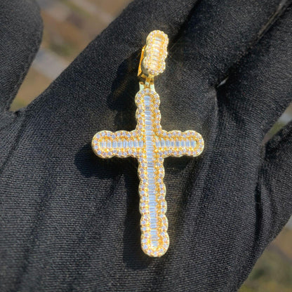 Trendy Ladder Cross Pendant Necklace | Hip Hop Bling Jewelry - CaratixJewelry