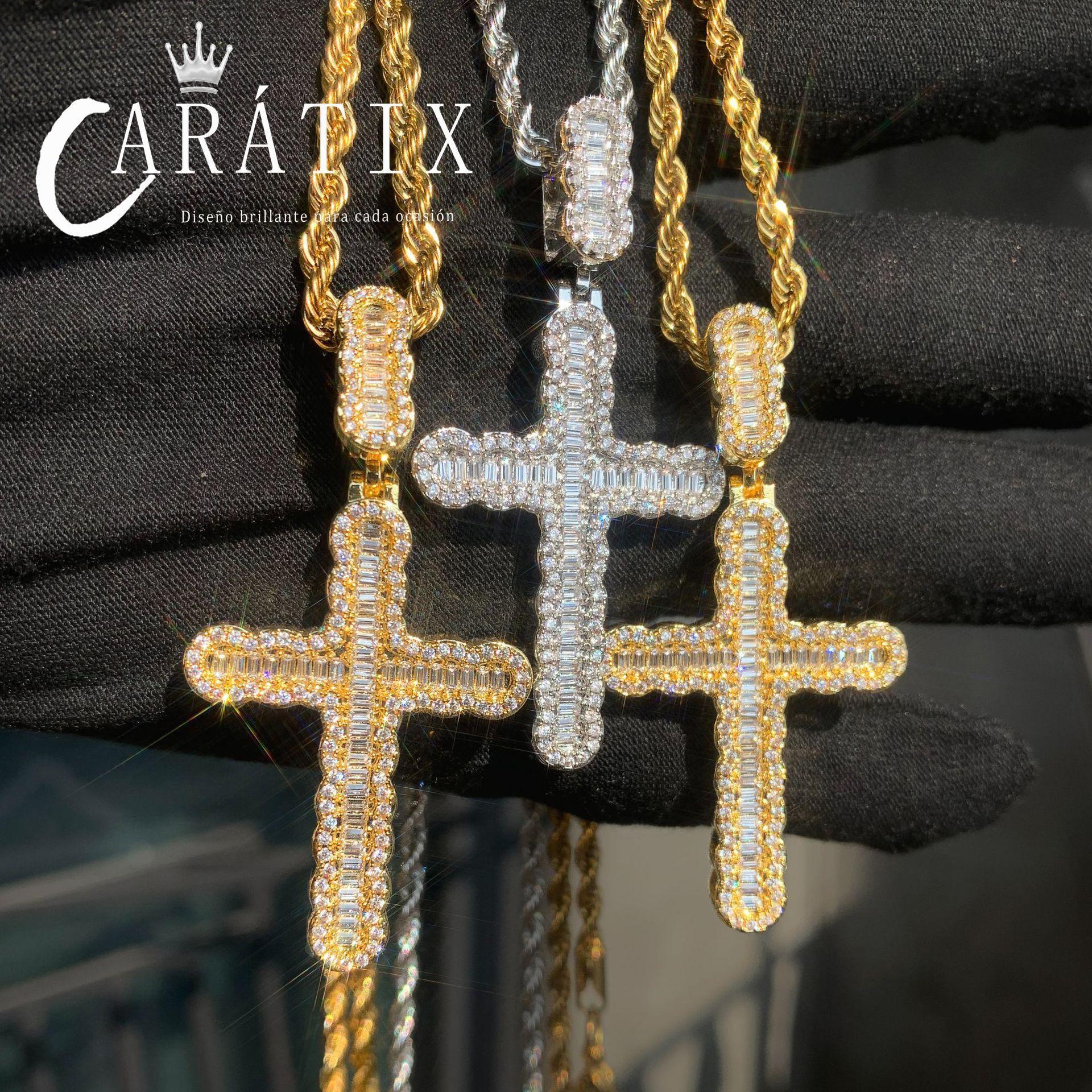 Trendy Ladder Cross Pendant Necklace | Hip Hop Bling Jewelry - CaratixJewelry