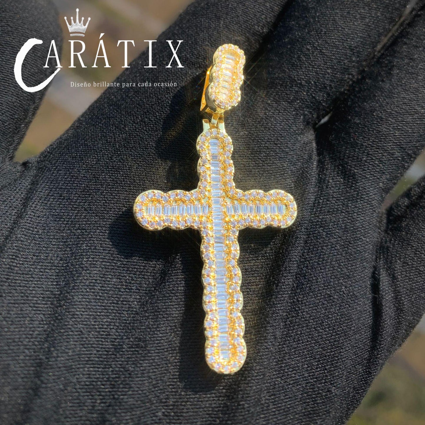 Trendy Ladder Cross Pendant Necklace | Hip Hop Bling Jewelry - CaratixJewelry