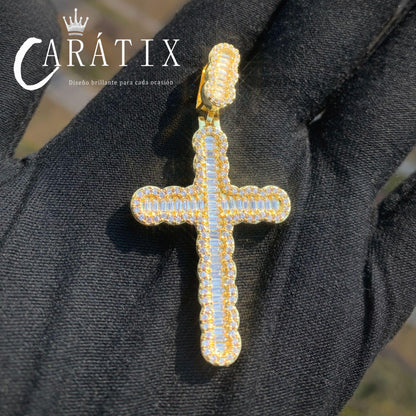 Trendy Ladder Cross Pendant Necklace | Hip Hop Bling Jewelry - CaratixJewelry